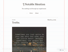 Tablet Screenshot of notablemention.wordpress.com