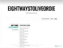 Tablet Screenshot of eightwaystoliveordie.wordpress.com