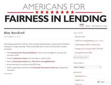 Tablet Screenshot of americansforfairnessinlending.wordpress.com