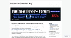 Desktop Screenshot of businessreviewforum.wordpress.com