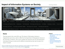 Tablet Screenshot of impactofinformationsystemsonsociety.wordpress.com