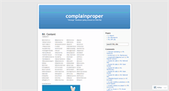 Desktop Screenshot of complainproper.wordpress.com