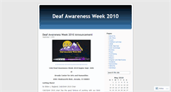 Desktop Screenshot of deafawareness2010.wordpress.com