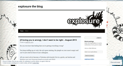 Desktop Screenshot of explosuretheblog.wordpress.com