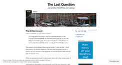 Desktop Screenshot of lastquestion.wordpress.com