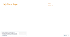 Desktop Screenshot of mymumsays.wordpress.com