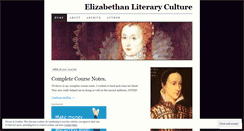 Desktop Screenshot of elizabethanliteraryculture.wordpress.com
