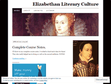 Tablet Screenshot of elizabethanliteraryculture.wordpress.com