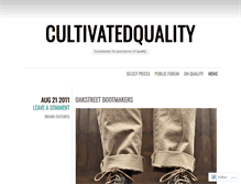 Tablet Screenshot of cultivatedquality.wordpress.com