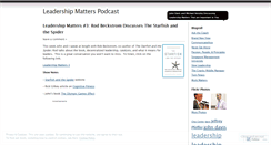 Desktop Screenshot of leadershipmatterspodcast.wordpress.com