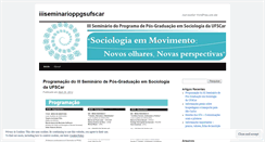 Desktop Screenshot of iiiseminarioppgsufscar.wordpress.com