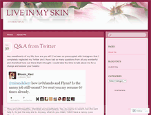 Tablet Screenshot of liveinmyskin.wordpress.com