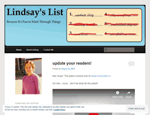 Tablet Screenshot of lindsayslist.wordpress.com