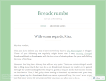 Tablet Screenshot of breadcrumbreads.wordpress.com