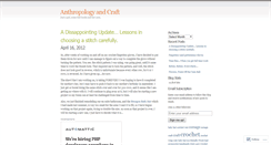 Desktop Screenshot of anthropologyandcraft.wordpress.com