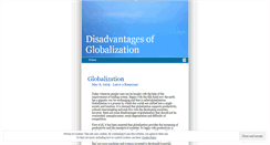 Desktop Screenshot of disadvantagesofglobalization.wordpress.com