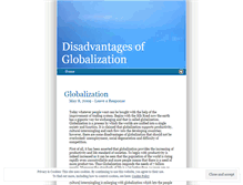 Tablet Screenshot of disadvantagesofglobalization.wordpress.com