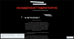 Desktop Screenshot of iwonderwhattheirstoryis.wordpress.com