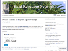 Tablet Screenshot of haitiresourcenetwork.wordpress.com