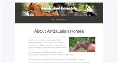 Desktop Screenshot of andalusianhorsesinfo.wordpress.com