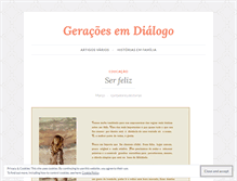 Tablet Screenshot of dialogodegeracoes.wordpress.com