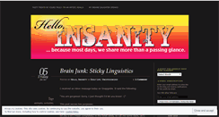 Desktop Screenshot of helloinsanity.wordpress.com