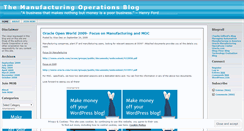 Desktop Screenshot of manufacturingoperationsblog.wordpress.com