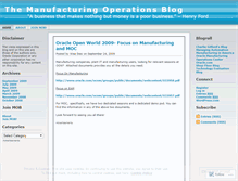 Tablet Screenshot of manufacturingoperationsblog.wordpress.com