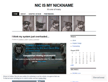 Tablet Screenshot of nicismynickname.wordpress.com