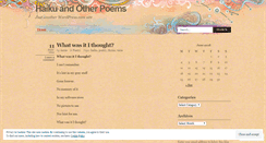 Desktop Screenshot of haikuandotherpoems.wordpress.com
