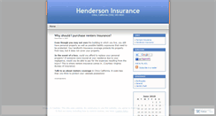 Desktop Screenshot of hendersoninsurance.wordpress.com