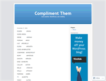 Tablet Screenshot of complimentthem.wordpress.com