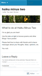 Mobile Screenshot of haikuminustwo.wordpress.com