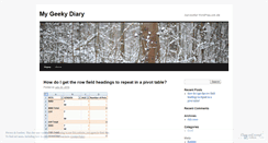 Desktop Screenshot of mygeekydiary.wordpress.com