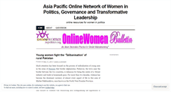 Desktop Screenshot of onlinewomeninpolitics.wordpress.com