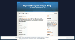 Desktop Screenshot of plywoodboatplansblog.wordpress.com