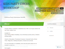 Tablet Screenshot of kidspartycircusworkshop.wordpress.com