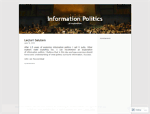 Tablet Screenshot of informationpolitics.wordpress.com