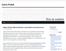 Tablet Screenshot of calvinpollak.wordpress.com