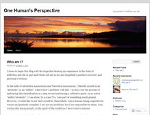 Tablet Screenshot of onehumansperspective.wordpress.com