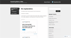 Desktop Screenshot of answeringbeforecoffee.wordpress.com