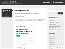 Tablet Screenshot of answeringbeforecoffee.wordpress.com