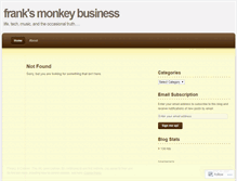 Tablet Screenshot of franksmonkeybusiness.wordpress.com
