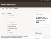 Tablet Screenshot of impermanentinsights.wordpress.com