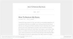 Desktop Screenshot of howtorestoremybrain.wordpress.com