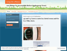 Tablet Screenshot of livinglikeaphineas.wordpress.com