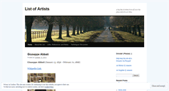 Desktop Screenshot of listofartists.wordpress.com