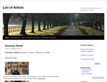 Tablet Screenshot of listofartists.wordpress.com