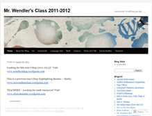Tablet Screenshot of mrwendlersblog.wordpress.com