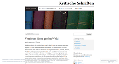 Desktop Screenshot of kritischeschriften.wordpress.com